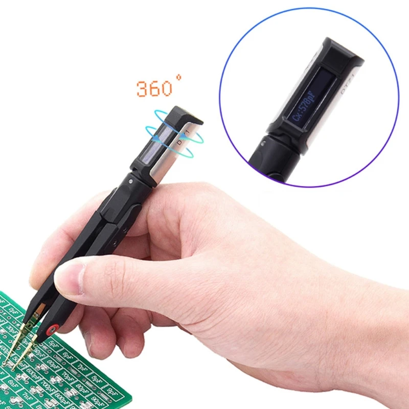 

DT71 Mini Digital Tweezers 100MHz Signal Generator OLED Display Auto Scan Smart Tester Portable LCR Meter Diode Resistor