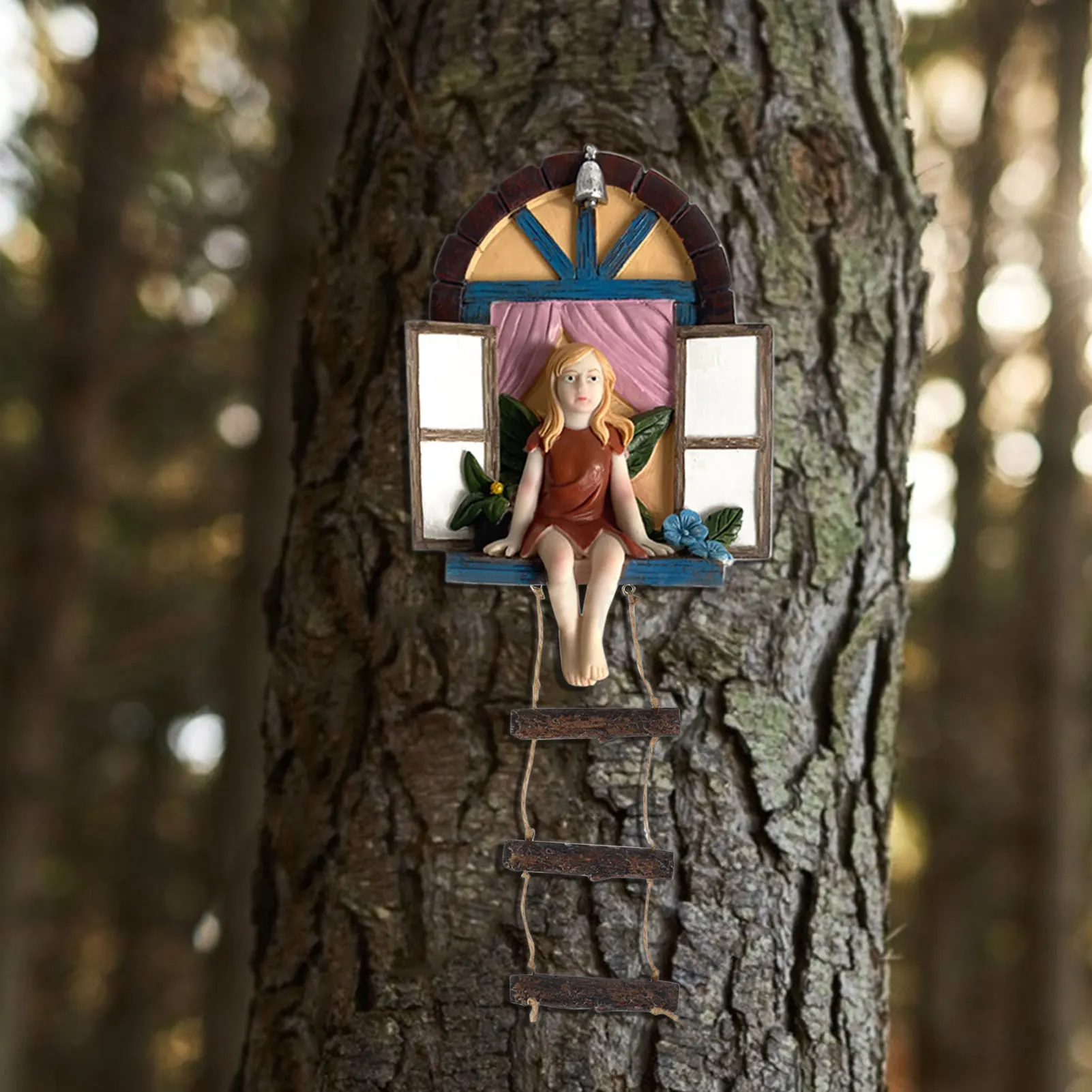 

Смола сказочный Садовый Гном садовое украшение статуя Сказочный садовый орнамент аксессуары Фея сидящий на окне Декор подарок