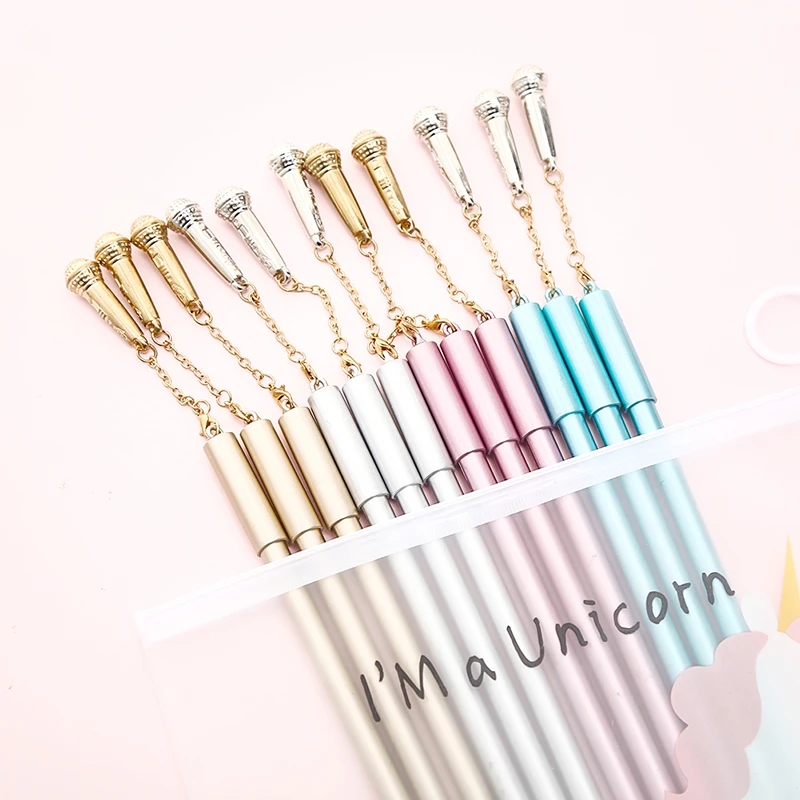 12Pcs/pack Creative Fluffy Plush Cute Gel Pen Pendant Cool Kawai Paris Eiffel Tower Fox Rabbit Flamingo School Office Girl Gift |