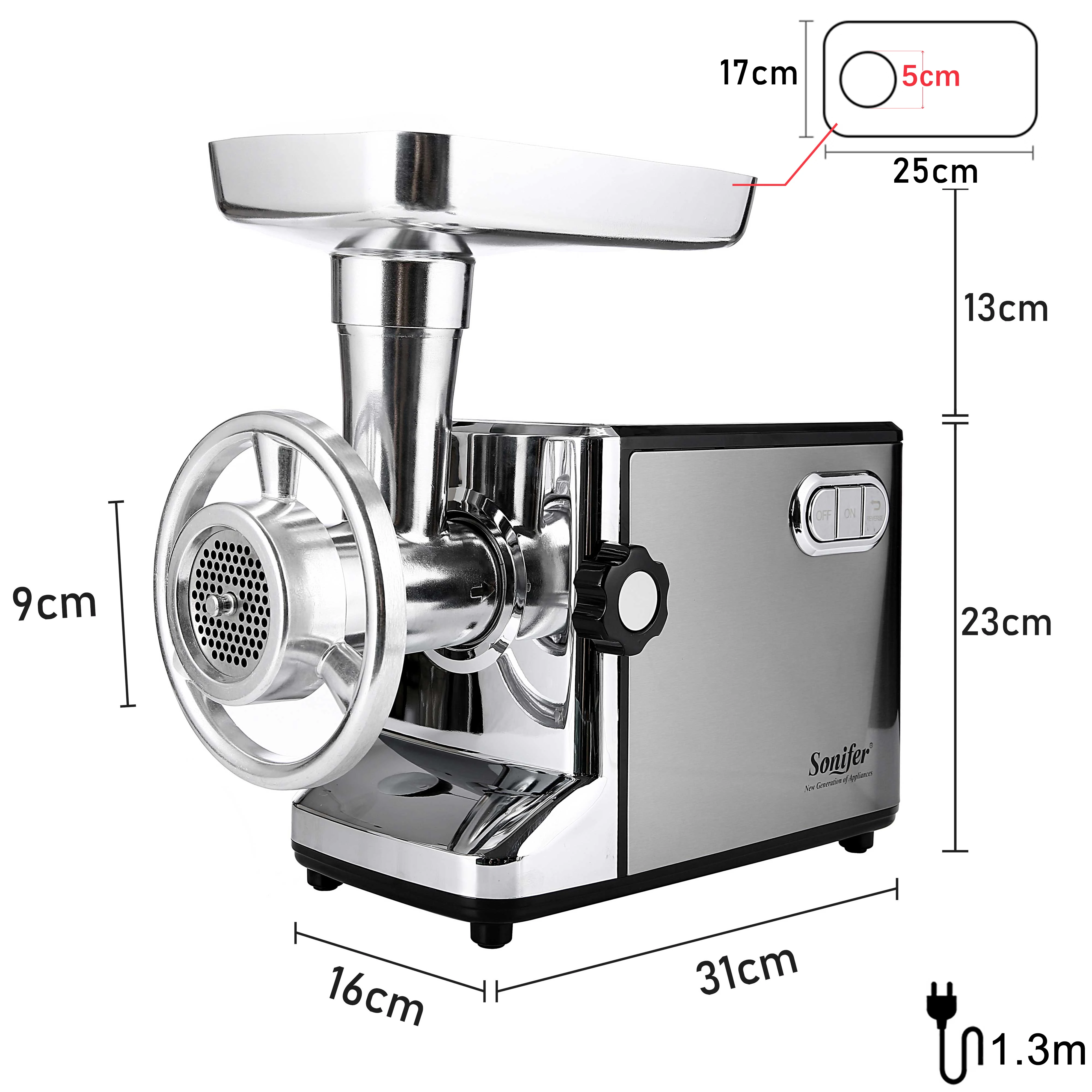 

3000W Electric Meat Grinders Stainless Steel Housing Heavy Duty Grinder Home Meat Mince Sausage Stuffer Food Processor Sonifer