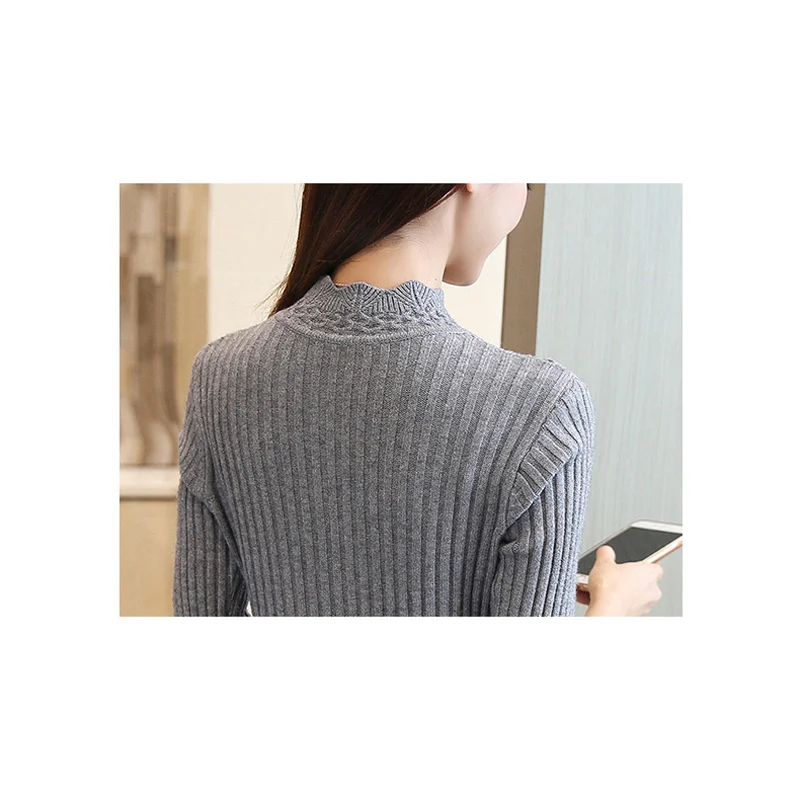 

Casual Winter Thick Warm Women Sweater Fashion Knitted Turtleneck Pullovers Autumn new Solid color Long sleeve Sweater Female