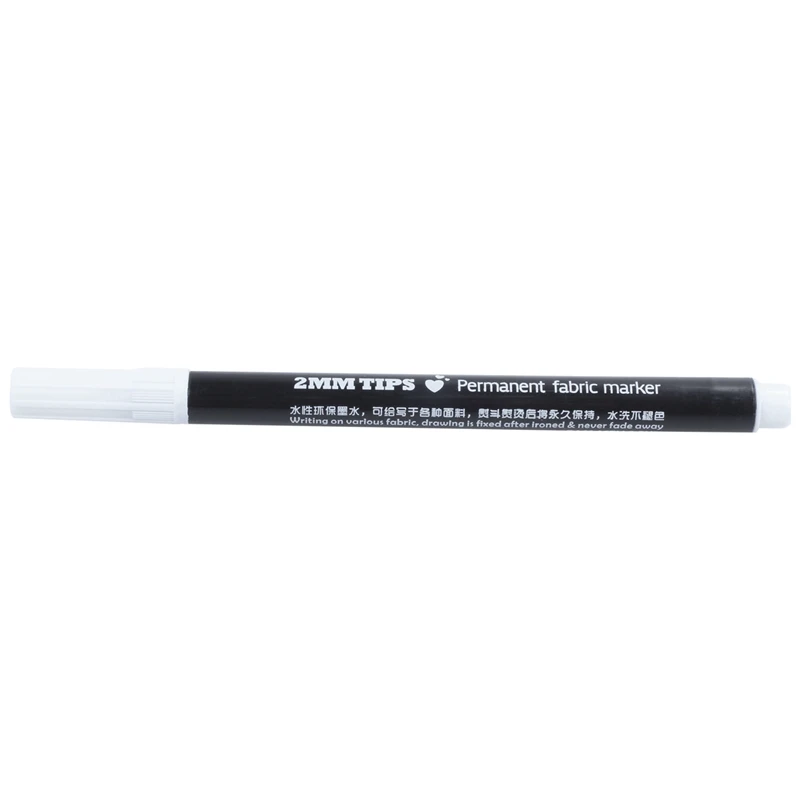 PPYY-2 Pcs Fabric Marker Pens Permanent Colors for DIY Textile Clothes T-Shirt Shoes Blue & White | Канцтовары для офиса и