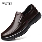WOTTE роскошная мужская повседневная обувь без застежки мужские лоферы летние с отверстиями кожаные туфли в деловом стиле для мужчин большой Размеры; Большие размеры 38-47