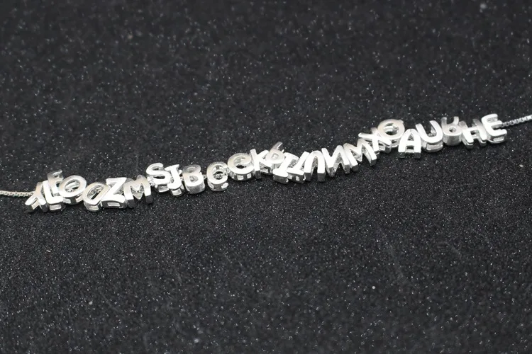 925 пробы Серебряное маленькое изящное Оригинальное персонализированное A-Z ожерелье с буквами подвески для женщин DIY ювелирные аксессуары подарок S-P363