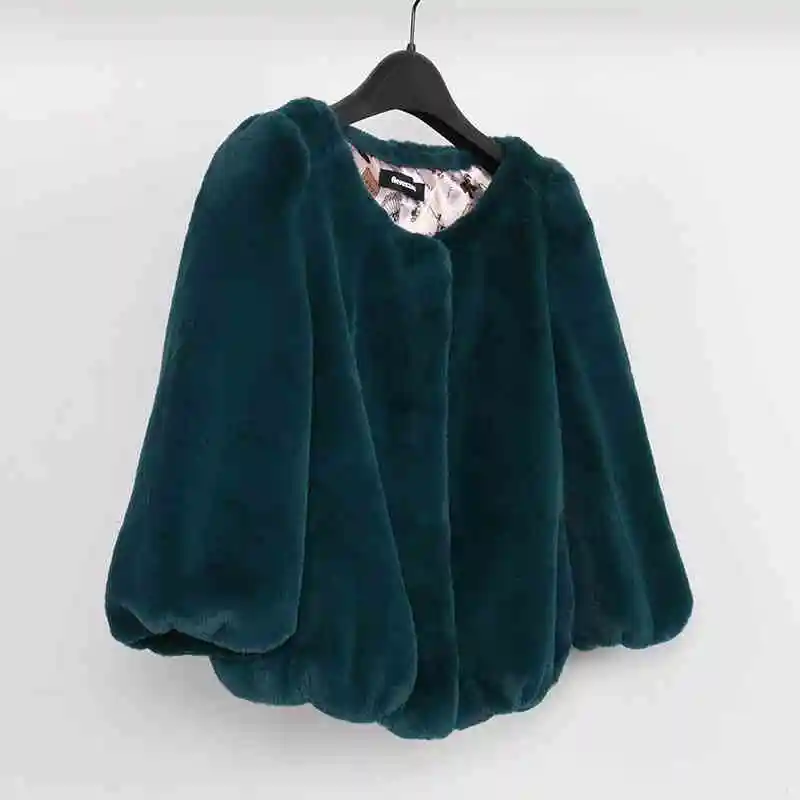 Kpop шуба 7XL размера плюс из искусственного меха женская короткая модель 2019 новинка