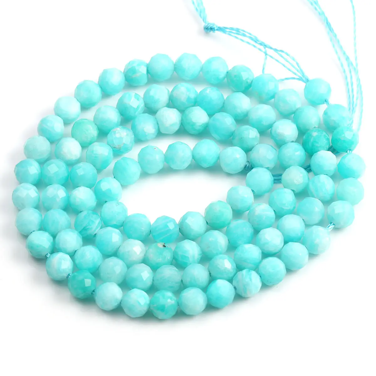 

Natural Tianhe Gemstone Beads Faceted Amazonite Stone Beading Charms Accessories for Jewelry Making Women Necklace Bracelet DIY