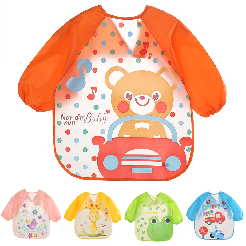 

Детский водонепроницаемый нагрудник с длинным рукавом и рисунком