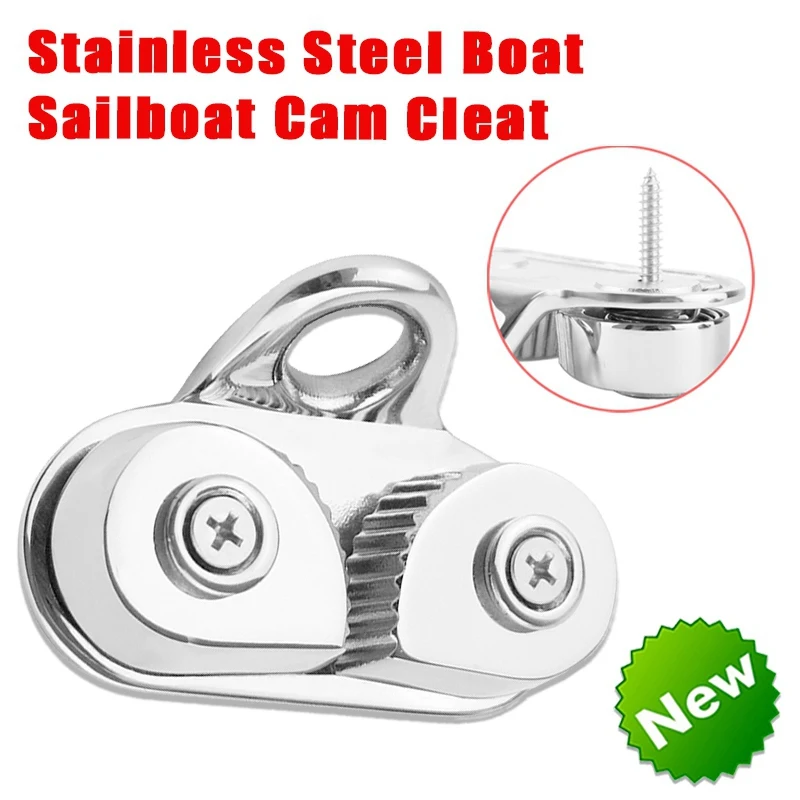 

Stainless Steel Boat Sailboat Cam Cleat w/ Leading Ring 3-15mm Line Rope