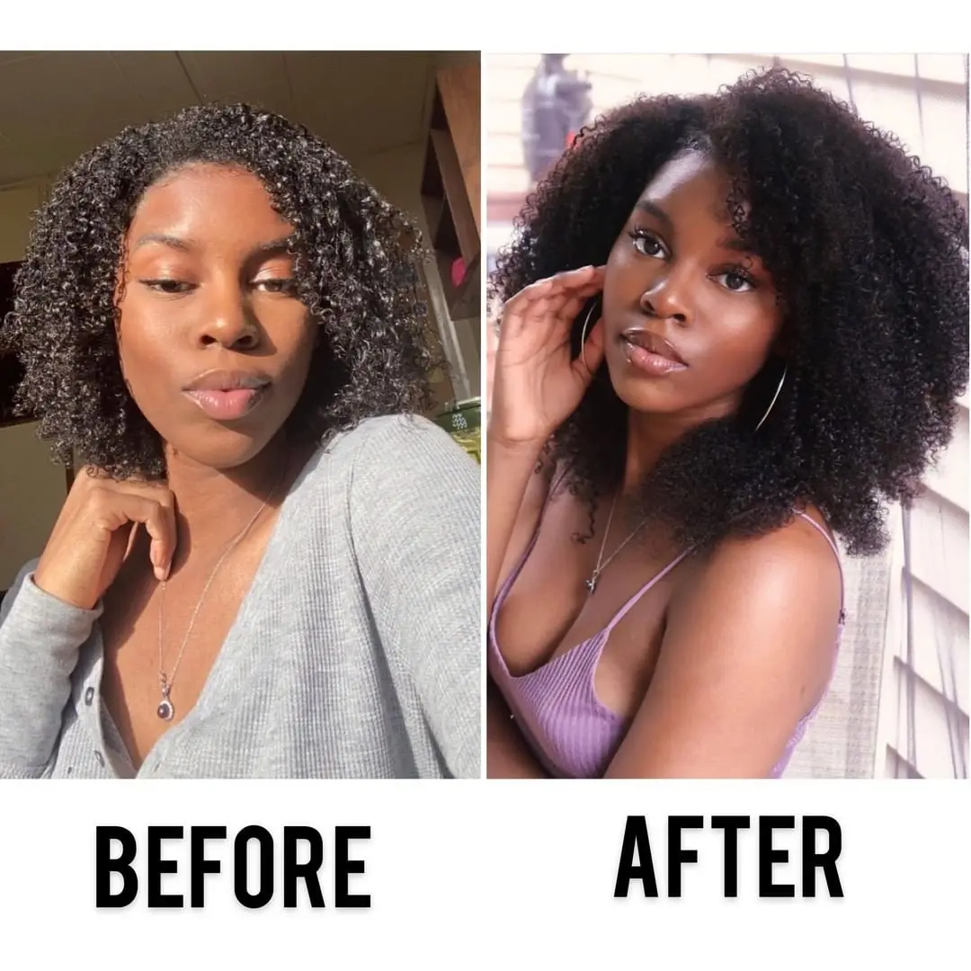 

Mongolian Afro Kinky Curly Human Hair 3 Bundles With Closure 4B 4C Natural Virgin Curly Hair Weave Bundles Hair Extensions Cara