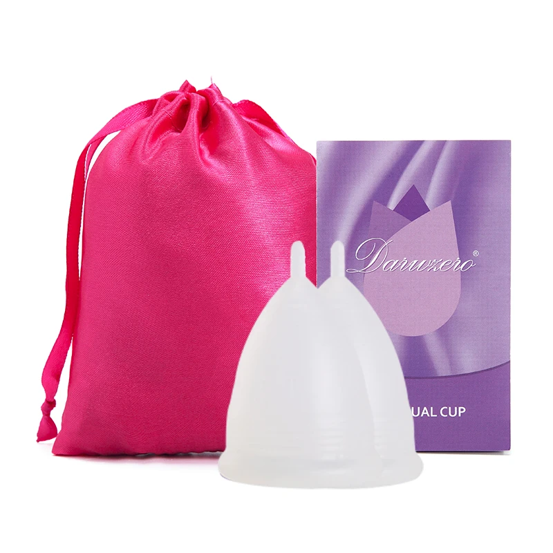 2Pcs-1Clothbag-White Превосходная женская гигиеническая менструальная чашка, медицинская силиконовая менструальная чашка, многоразовая менструальная чашка для женщин и женщин, менструальная копа - Цвет: 2Pcs-1Clothbag-White