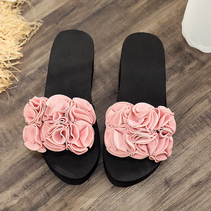 

2021 Women Bow Summer Sandals Slipper Indoor Outdoor Flip-flops Beach Shoes New Fashion Female Casual flower Slipper gift
