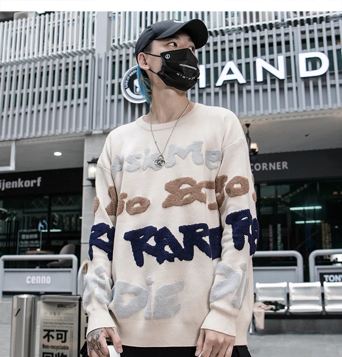 Aelfric Eden модный мужской свитер с буквенным принтом осень Harajuku хип хоп топы оверсайз Повседневная Уличная одежда пуловер верхняя одежда