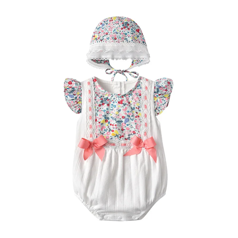 

Yg Brand Children's Clothing 2021 Summer Cute New Baby Jumpsuit Bowknot Baby Triangle Bag Butt Creeping Suit