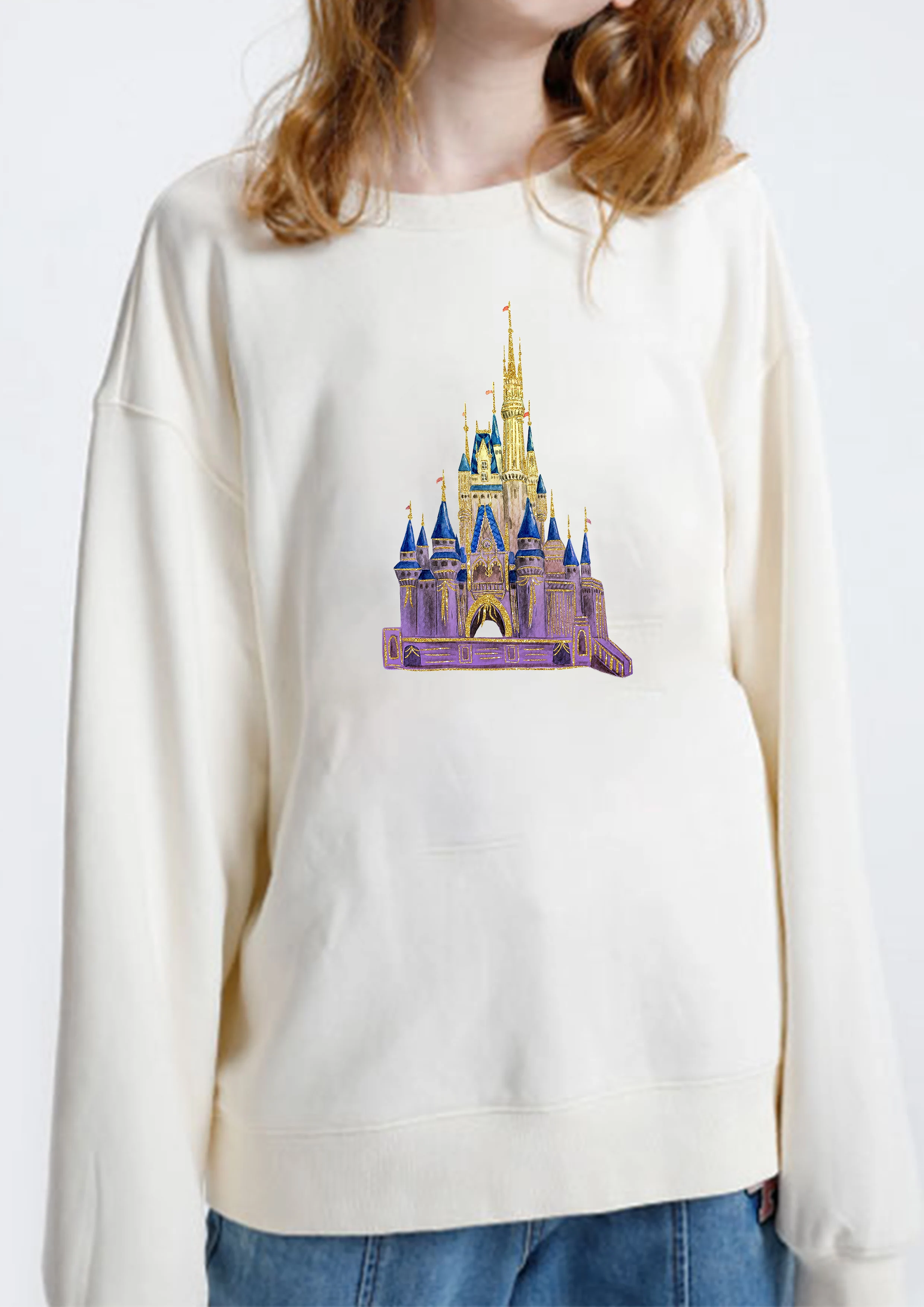 Аппликация из винила с изображением замка и Микки-Мауса | Дом сад