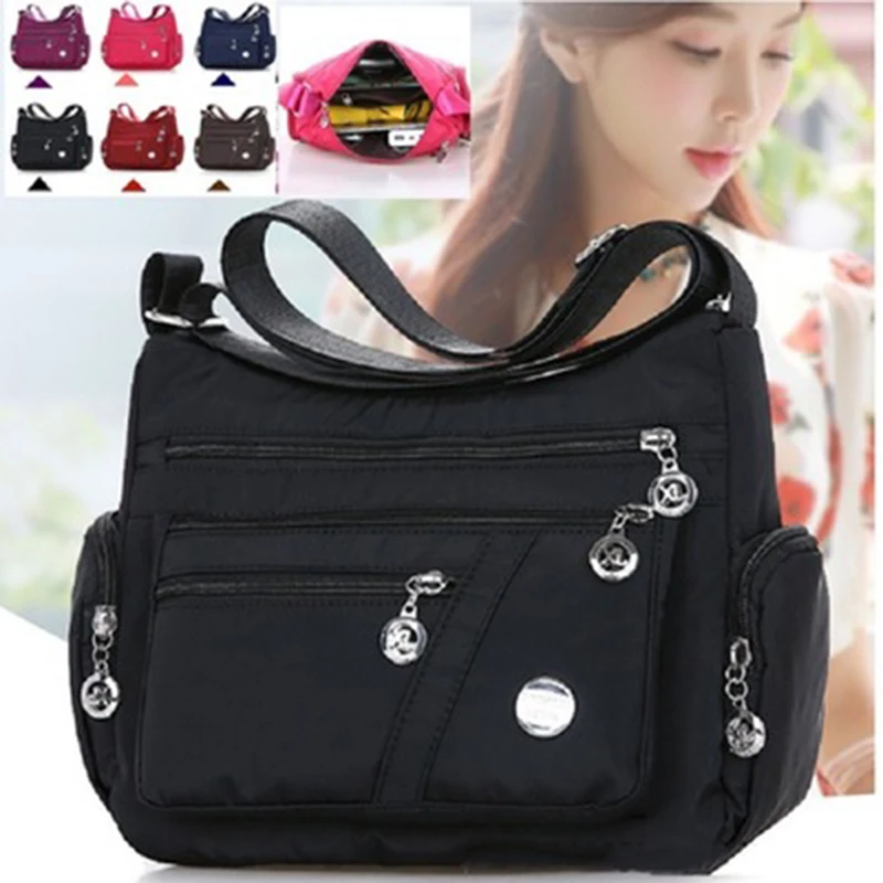 

Women New Nylon Cloth Messenger Bags Ladies Middle-Aged Female Shoulder Bag Multifunctional Zipper Handbag Mother Bag sac