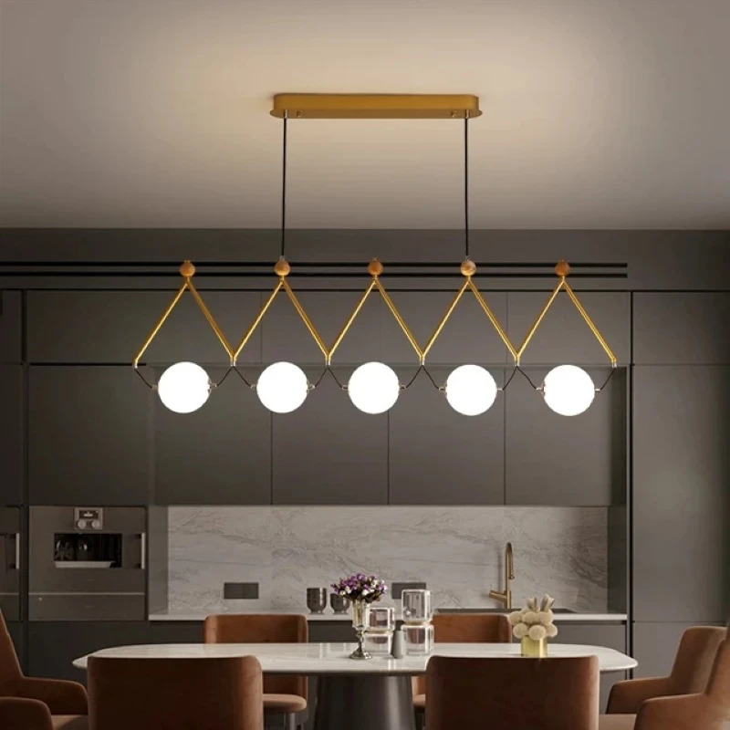 

2022 Modern LED Chandelier Dining Room Coffee Shop Modern Long Pendant Lamp Creative Restaurant Bar Multi-head Hanging Light