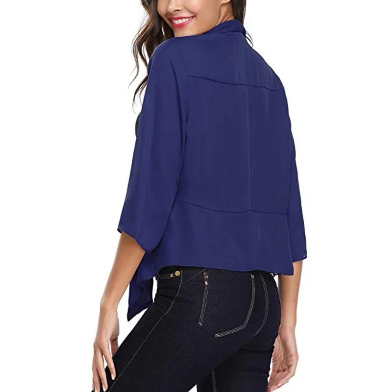 ZOGAA 2019 Брендовые женские сплошные блейзеры шифоновые тонкие короткие пальто