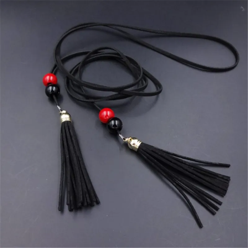

Women Belt Hand-Knit Braid Tassel Party Belts Fringe Beads String Waistband Belt For Female Dress Waistband Cinturon Mujer