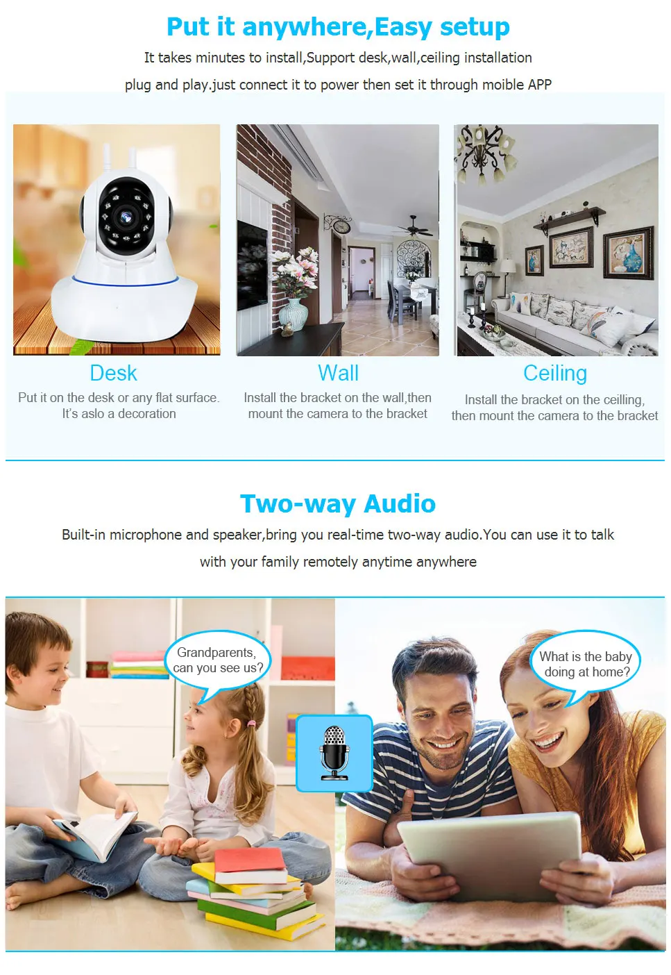 Yoosee APP 2MP HD 1080P PTZ Wifi IP Камера IR-Cut ночное видение двухстороннее аудио CCTV видеонаблюдение Smart 720P IP камера SD карта просмотра