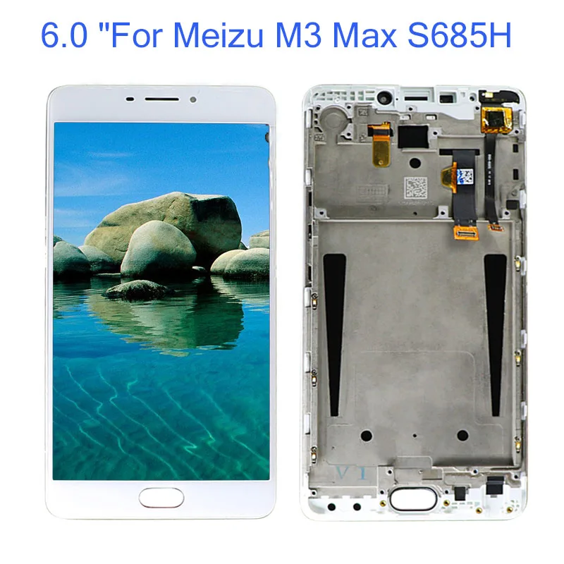 6 0 дюйма для Meizu M3 Max S685H ЖК-дисплей + сенсорный экран дигитайзер панель Замена в