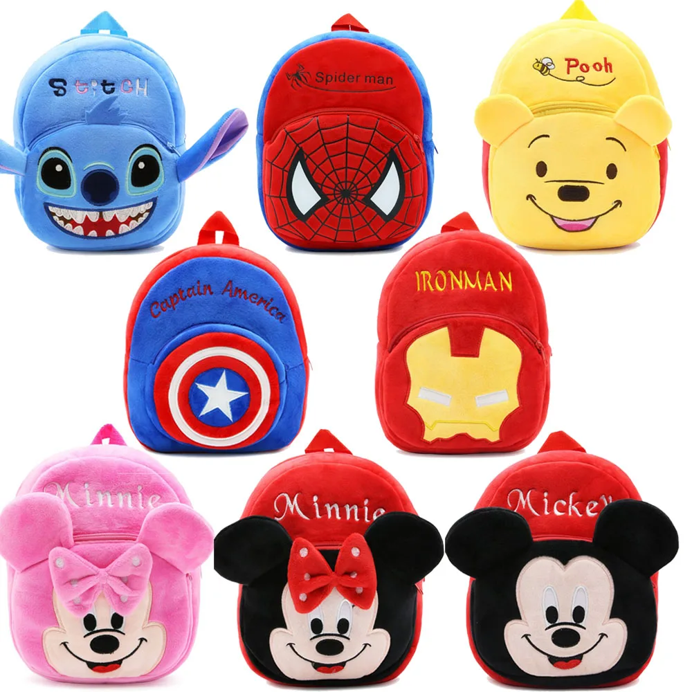 Рюкзак плюшевый детский с героями Диснея школьный ранец рисунком Микки Мауса