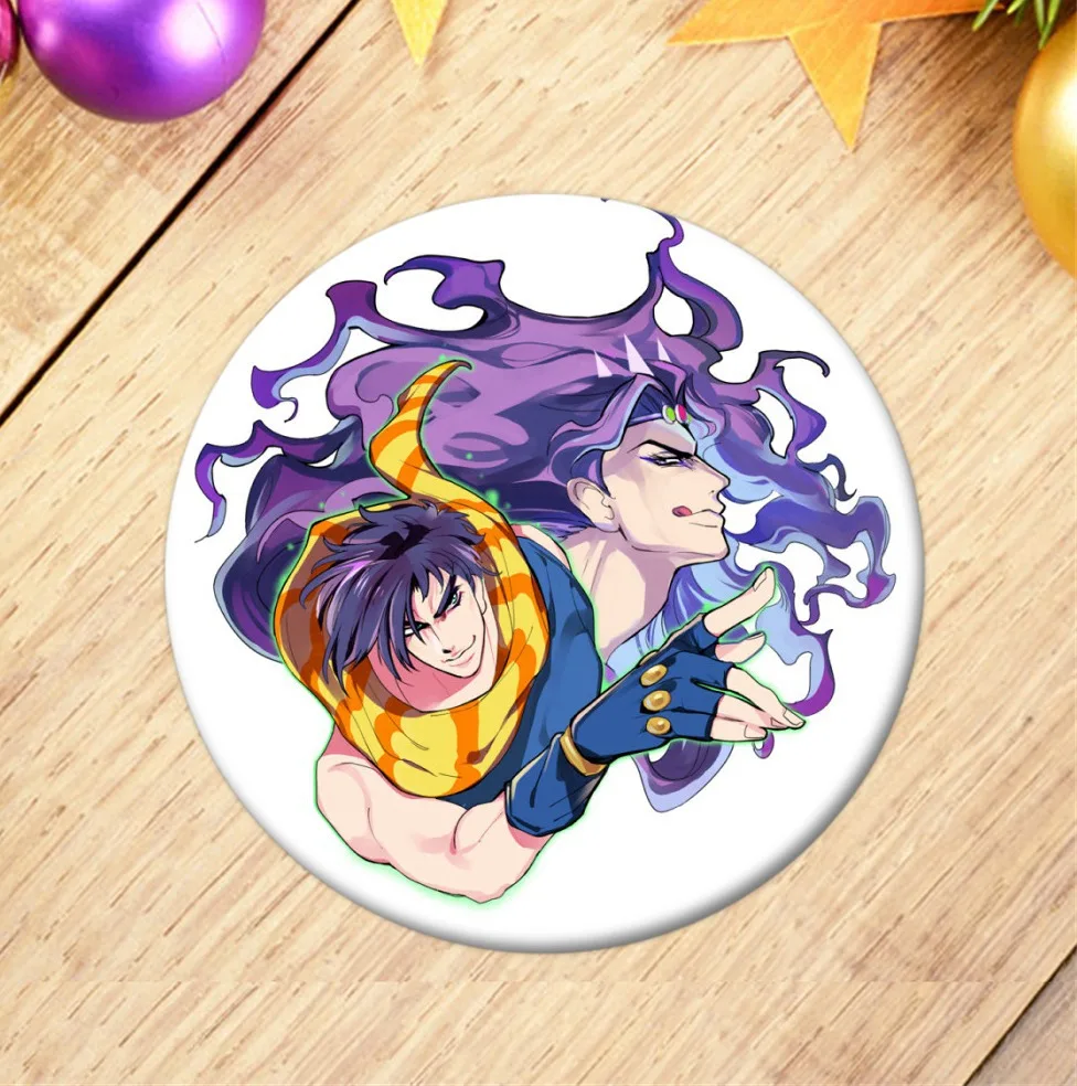 Металлическая брошь JoJos круглая с дисплеем из мультфильма в стиле аниме|Броши| |