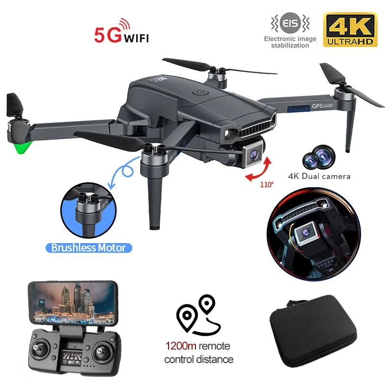 

L800Pro RC Drone GPS 6k Professional HD Dual Camera Brushless Aerial Photography Wifi Foldable Quadcopter 1.2 KM Distance