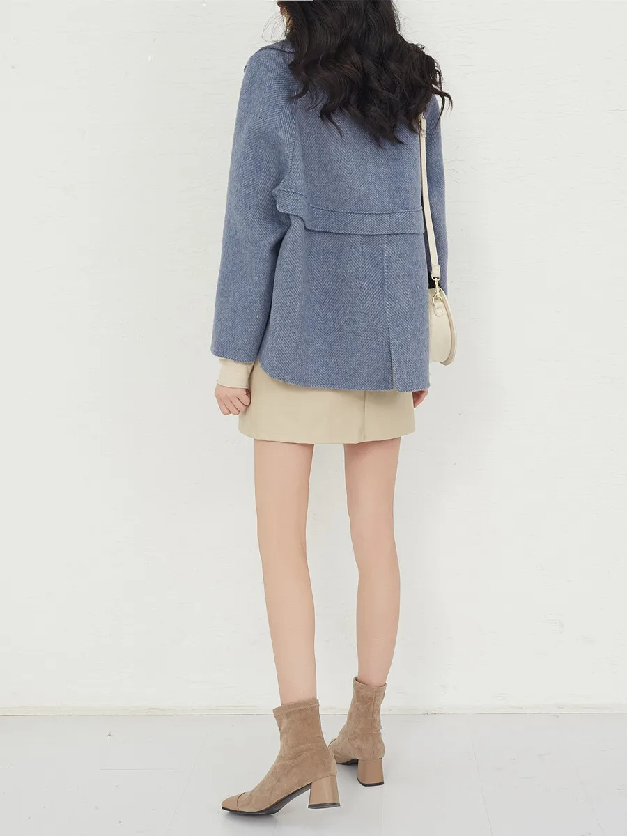 Весенне осенняя куртка для женщин одежда 2021 элегантный Альпака Шерстяное пальто