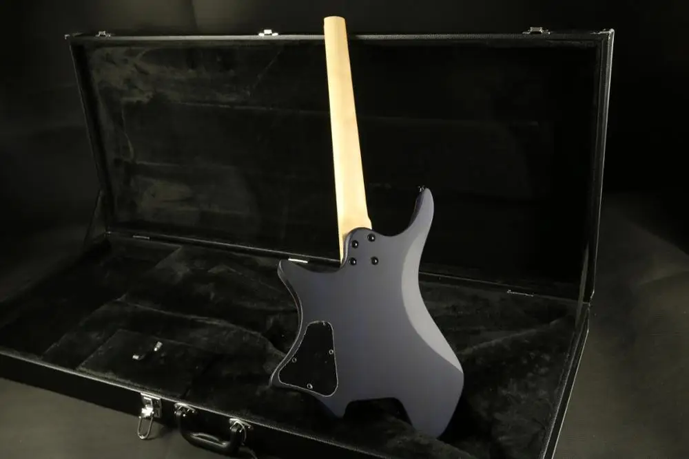 Синяя электрогитара без головки ГРИФА гитара ra пламенный кленовый гриф гитары