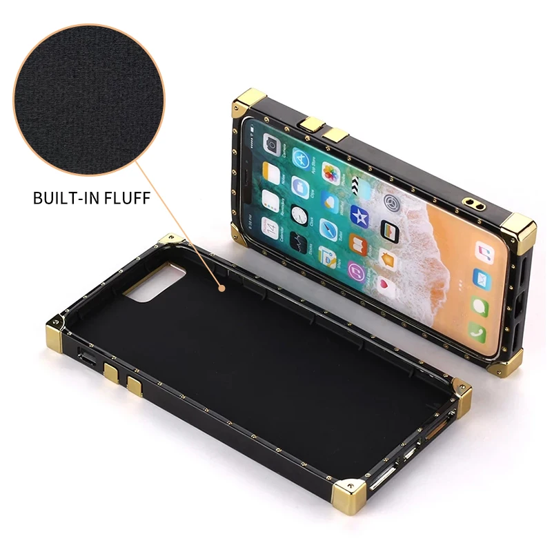 For iPhone 14 14ProMax 14Plus 13Promax 13 12 11 Custom Leather Trunk Case Holding Strap Gold Metal Personalized Name Phone Case