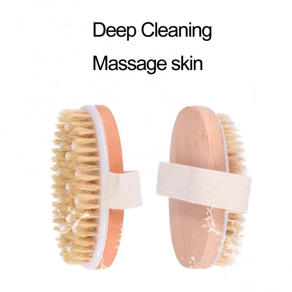 

New Style Comfortable Wooden Soft Beads Bristles Bath Brush Cleaning Massage Scrubber Body Skin Care Bathroom Supplies Products