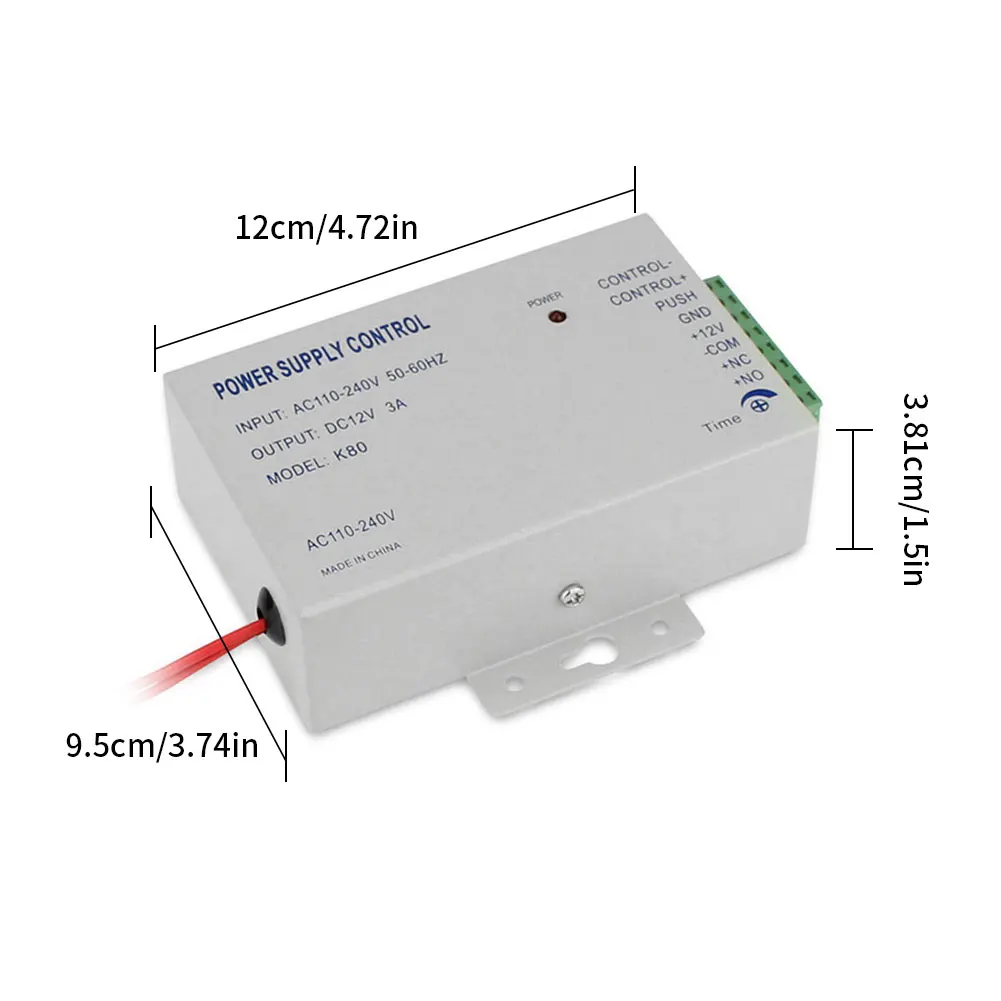 

Access Control Power Supply Lock Power Supply Controller DC 12V For Door Switch Power Supply Input NO/NC Output Electric Lock