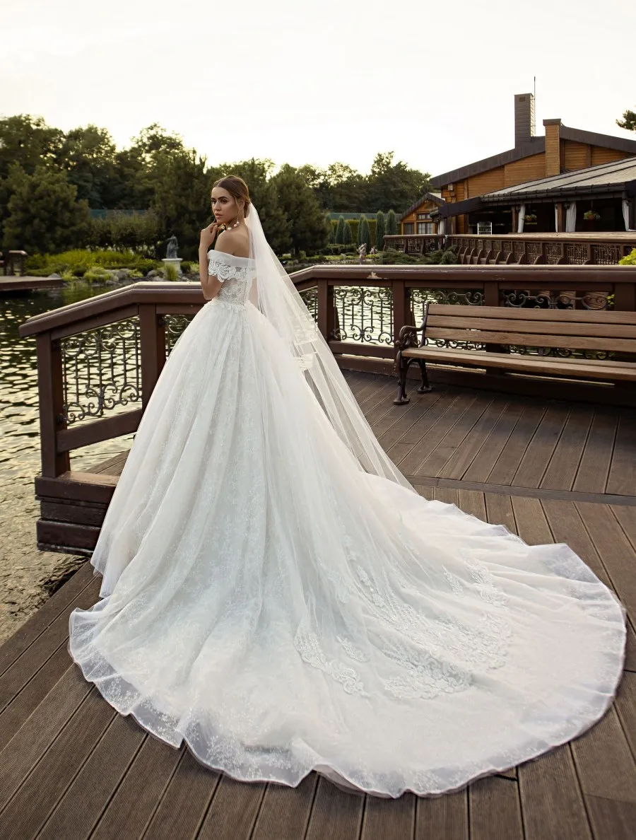Off The Shouler 2020 Wedding Dresses Appliques Sequins Country Bridal Gowns Sweep Train Beach Dress Robes De Mariée | Свадьбы и
