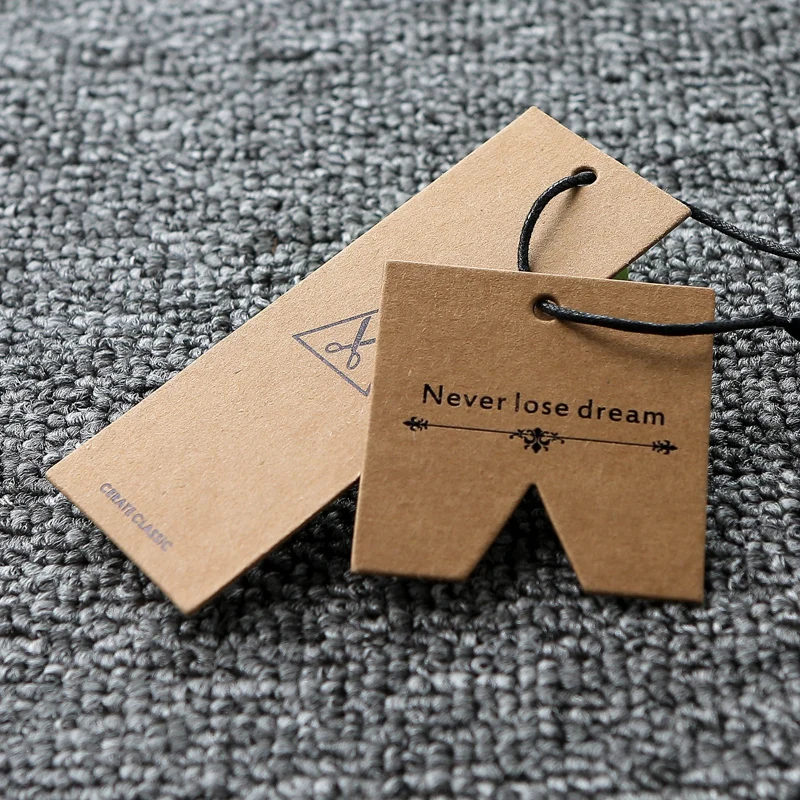 Настроенный висящий теги/ярлык/логотип/производство товарный знак/300 г/400 г крафт