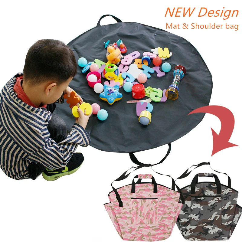 39 Inches Kids Toys Storage Bags Organizer Shoulder Baby Playing Car Family Picnic Playmat Mats Nylon