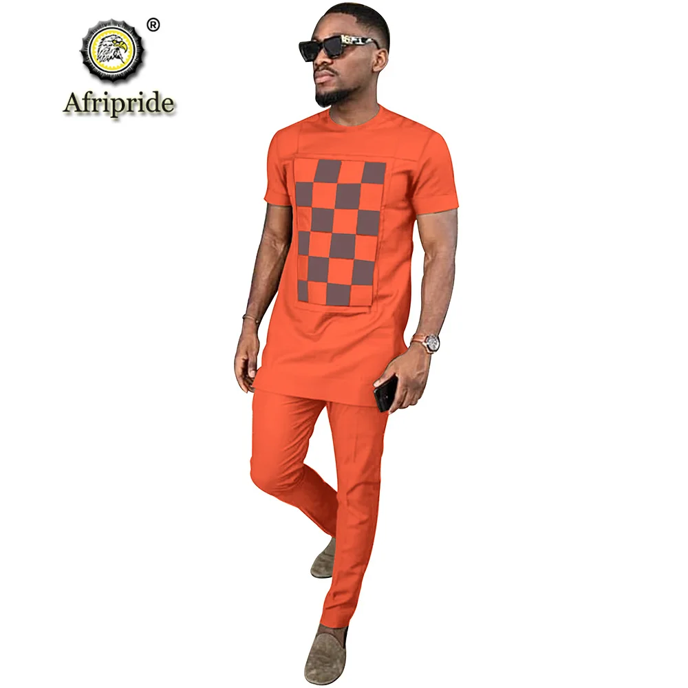 2019 африканская мужская одежда dashiki наряд рубашки + брюки комплект верхняя с