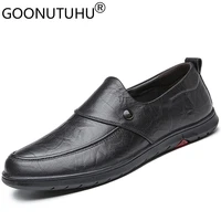 2022 style fashion mens shoes casual genuine leather loafers male brown black slip on shoe man nice flats driving shoes for men