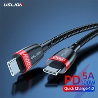 uslion usb c to usb type c cable quick charge 4 0 pd 100w fast charging for macbook pro iphone 12 pro max xiaomi charge cable