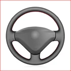 Черный из искусственной кожи DIY чехол рулевого колеса автомобиля для Peugeot 207 2006-2014 Expert 2008-2016 Partner 2009-2018 Fiat Scudo 2010-2016