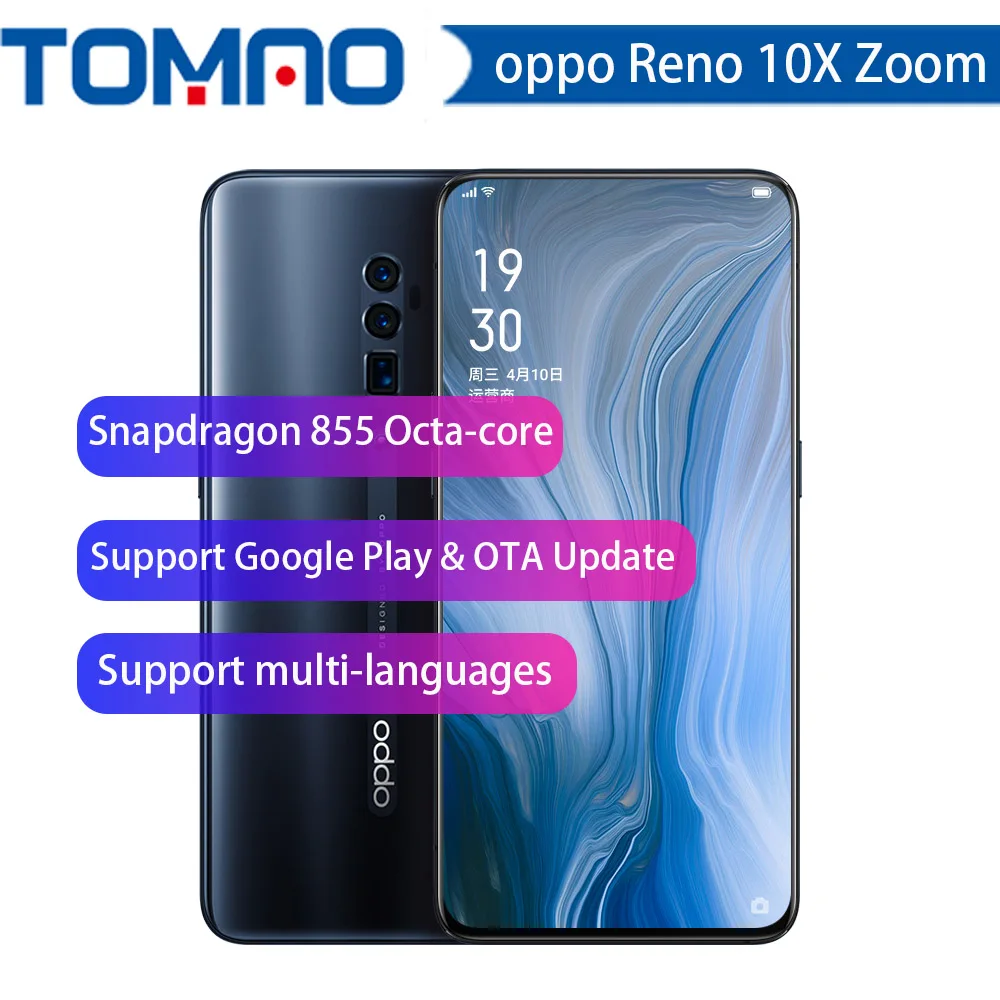 Оригинальный Oppo Рено 10x зум мобильный телефон Snapdragon 855 6 &quotIPS 2340X1080 ГБ Оперативная
