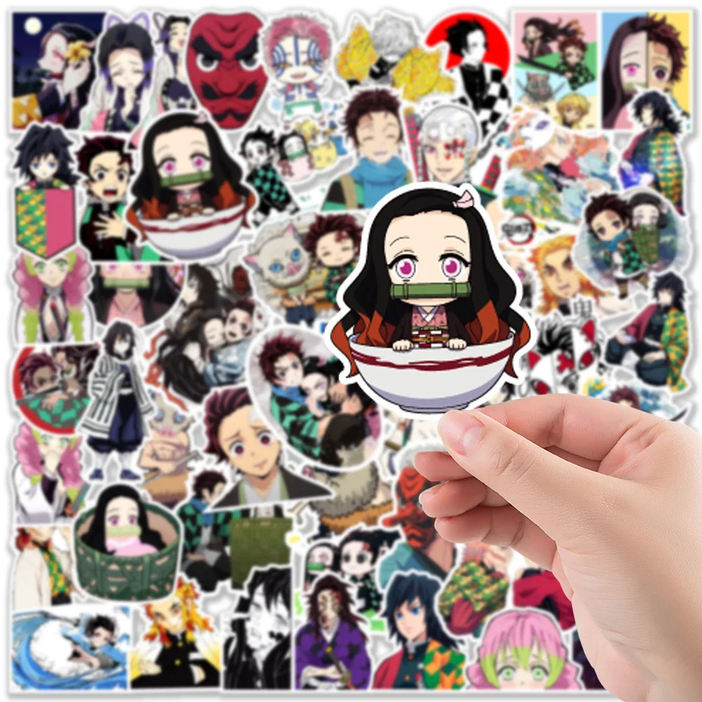 

10/30/50Pcs Anime Demon Slayer Stickers Collection Suitcase Car Skateboard Refrigerator Guitar Notebook Waterproof Decal Kid Toy