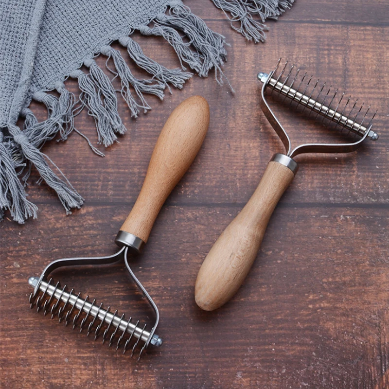 Расческа из нержавеющей стали для домашних животных двухсторонняя щетка