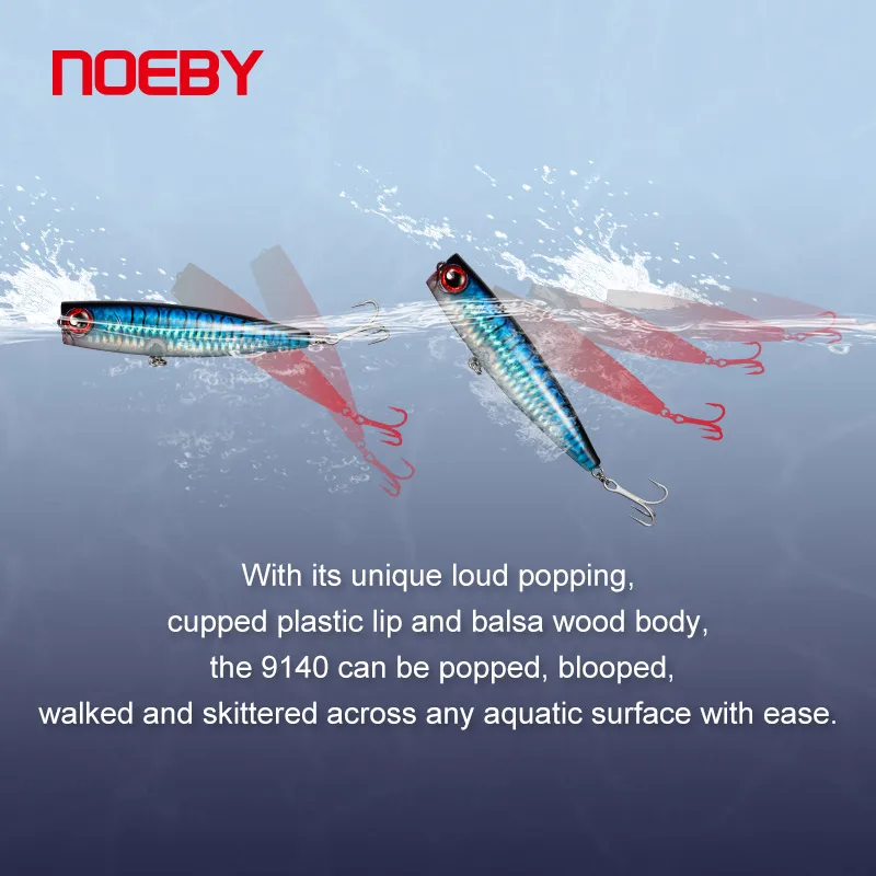 Noeby Popper Fishing Lure 105mm 24g Topwater Wobbler Artificial Floating Hard Bait for Sea Tuna Bass Saltwater Tackle | Спорт и