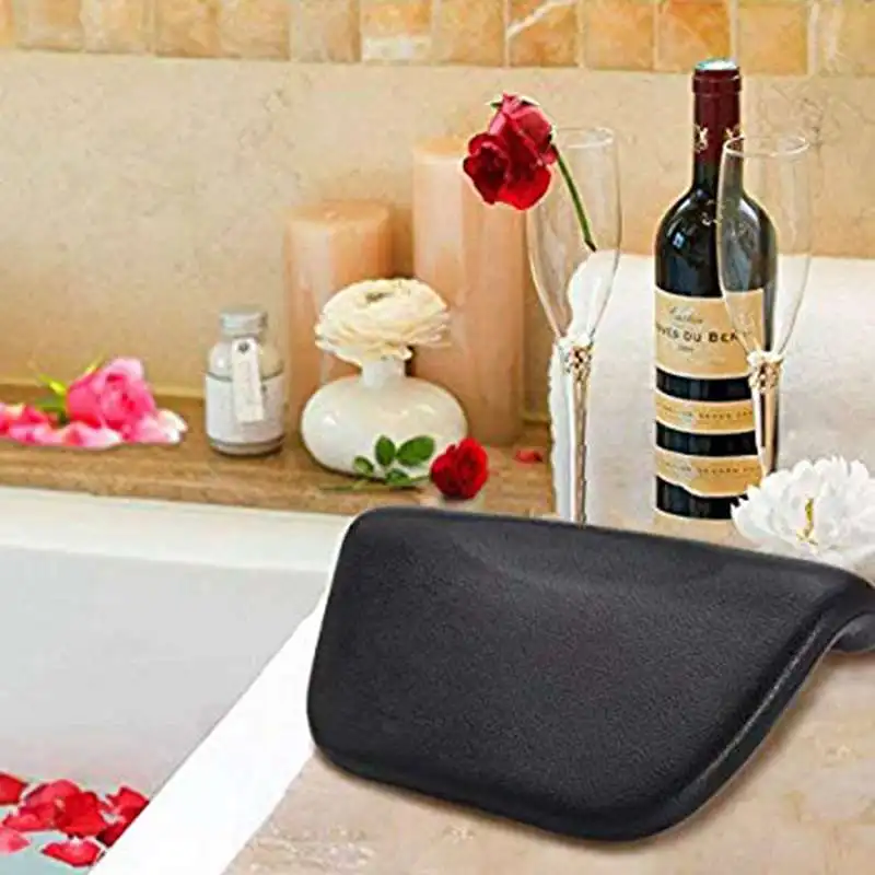 

Spa Bath Pillow, PU Bath Cushion With Non-Slip Suction Cups, Ergonomic Home Spa Headrest For Relaxing Head, Neck, Back And Shoul