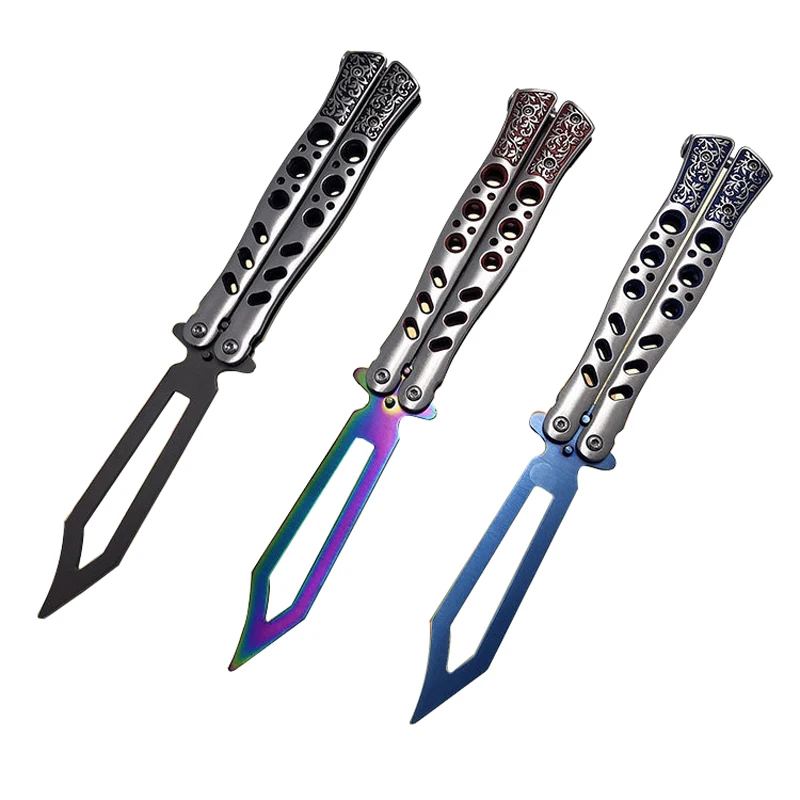 Swayboo Новый Модный складной нож бабочка тренировочный цельный стальной