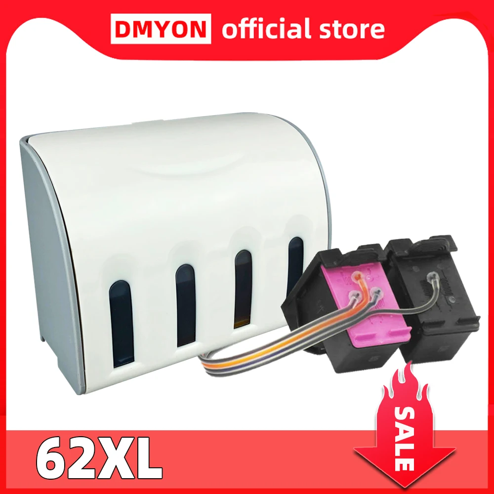 

Compatible for Hp 62 Continuous Ink Supply System Envy 7640 7643 7644 7645 8000 8005 Printer CISS Cartridge