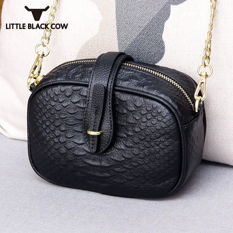 

Genuine Leather Small Bags Women 2021 New Fashion Crocodile Pattern Mini Chains Bag Office Party Red Shoulder Crossbody Bags