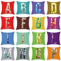 english letters throw pillow covers decorative creative metallic visual design pillowcases polyester soft cushion cover 18x18