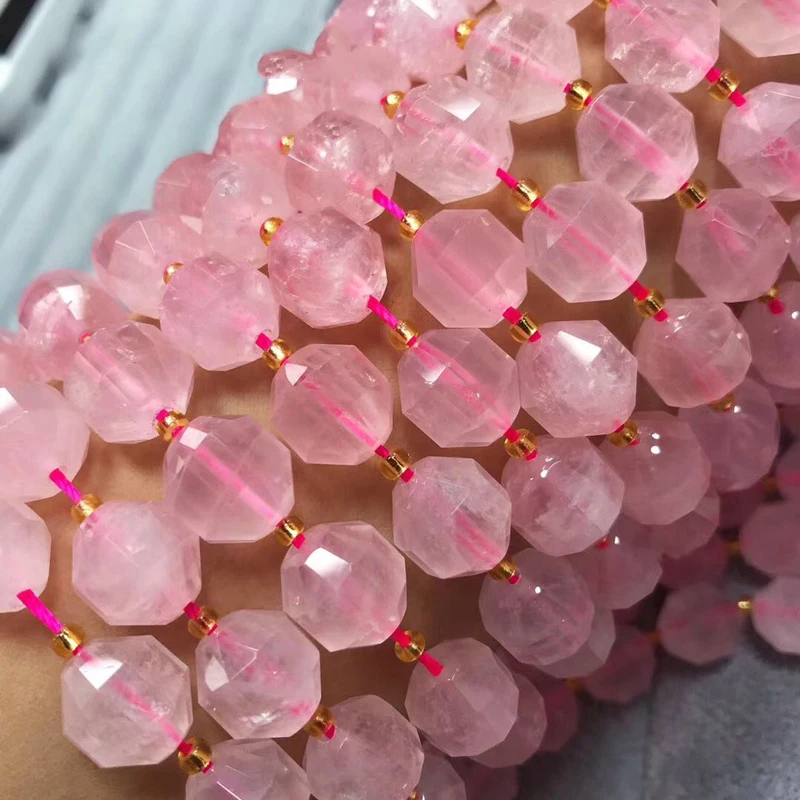 

Icnway 38cm Natural Rose Quartz 11x12mm Round Faceted Lantern Beads Diy Jewelry Accessorie Necklace Bracelet Earrings