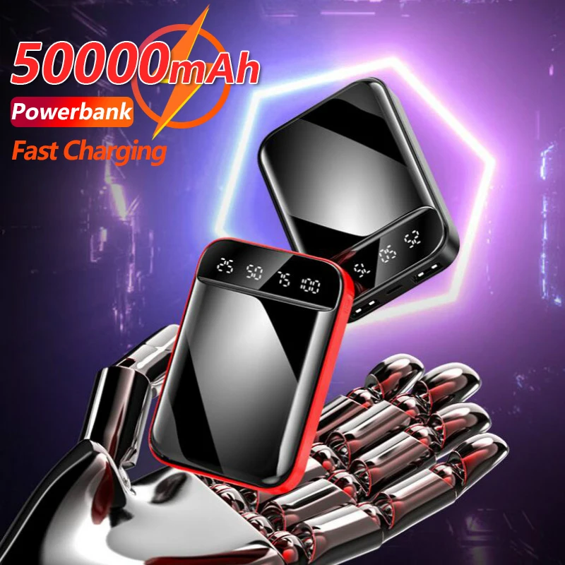

Mini Power Bank 50000mAh The Latest Pocket-sized Large-capacity Design with Digital Display Dual USB Suitable for IPhone Xiaomi
